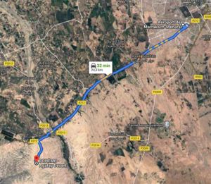 Trajet depuis aéroport de Marrakech jusqu'à Bohème Agafay Desert