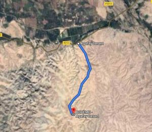 Trajet depuis l'entrée du désert jusqu'à Bohème Agafay Desert